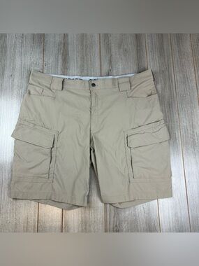 Duluth Flex Dry On The Fly Cargo Shorts 46 Stretch Khaki Beige